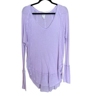 We The Free Lavender Long-Sleeve Layered Knit Top